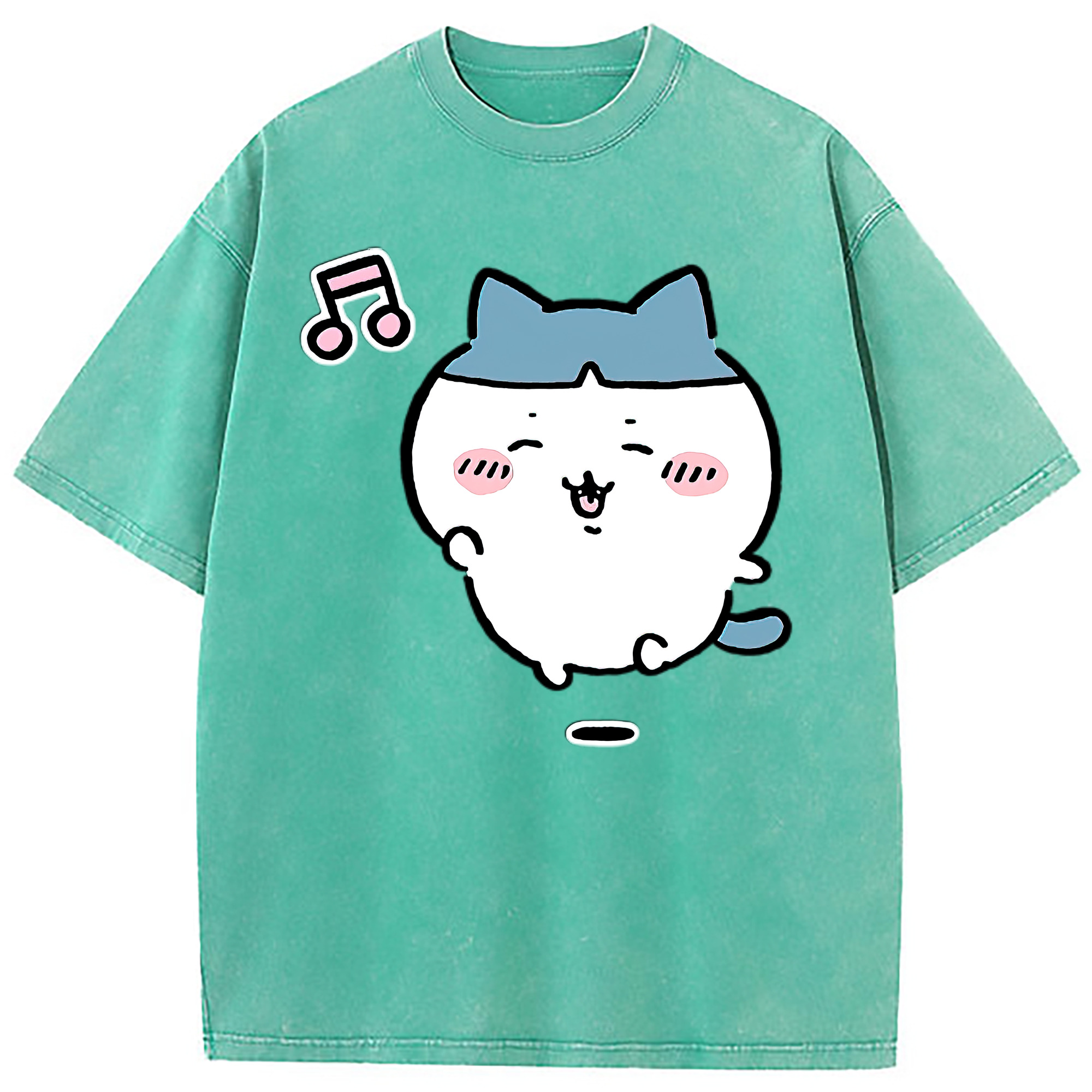 （画像用） ちいかわ ハチワレ Chii-kawa hachiware 綿100% ヴィンテージ風 半袖Tシャツ（フロントプリント）